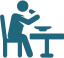 person eating at a table