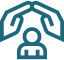 Icon of hands sheltering a person