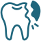tooth breaking apart